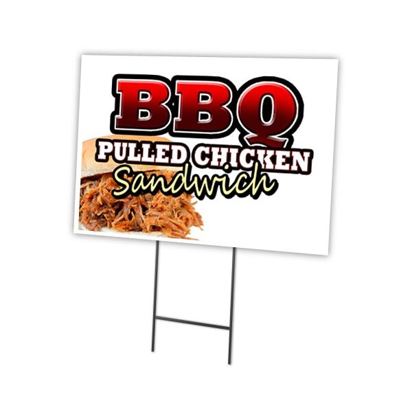 Bbq Pulled Chicken San Yard & Stake outdoor plastic coroplast window, C-1216 Bbq Pulled Chicken San